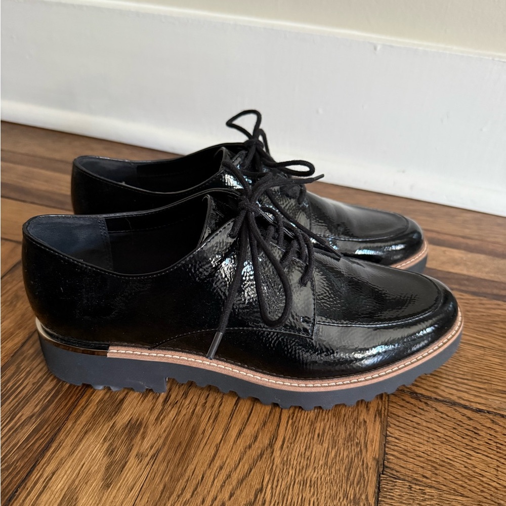 NEW Franco Sarto Black Leather Oxfords - Picture 5 of 6